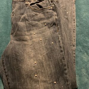 Lane Bryant size 22 woman studded Jeans with pearls and sparkles